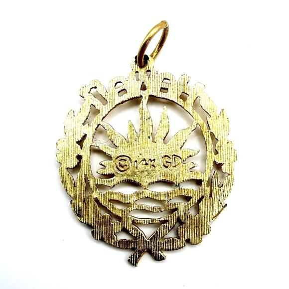 Hawaiian Gardens Hibiscus Diamond Pendant in Tri Color Gold  Vtg Signed 14K GD Gold Hawaii Sunrise Cutout Floral Halo Filigree Pendant Dainty